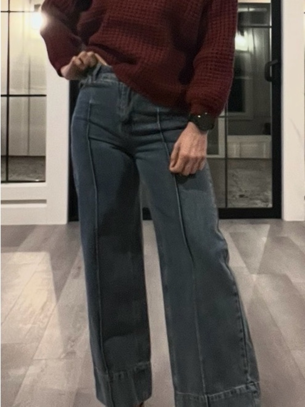 Miou Muse Light Wash High Rise Wide Leg Jeans Size S